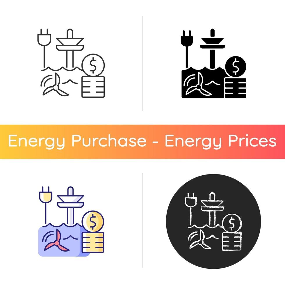 Tidal energy price icon vector