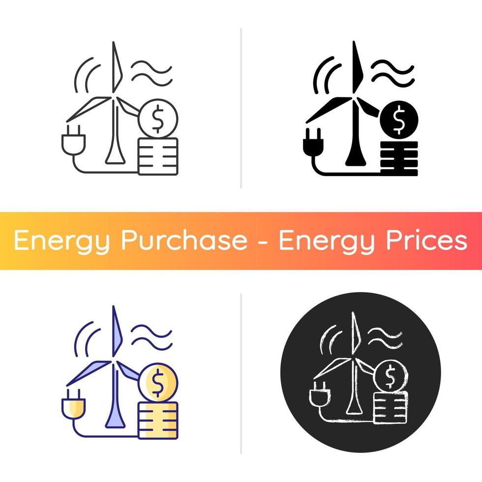 icono de precio de energía eólica vector