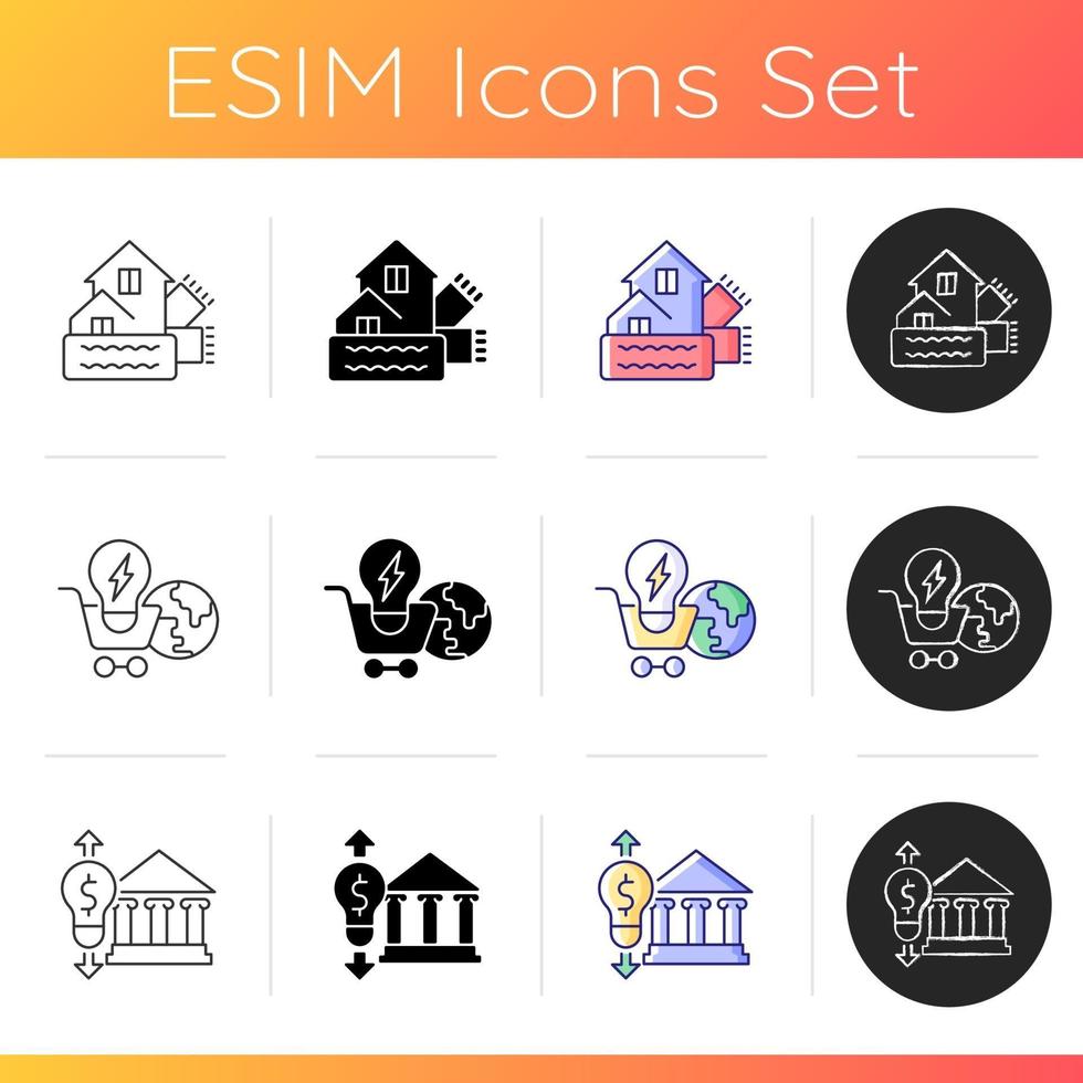 Energy purchase icons set vector