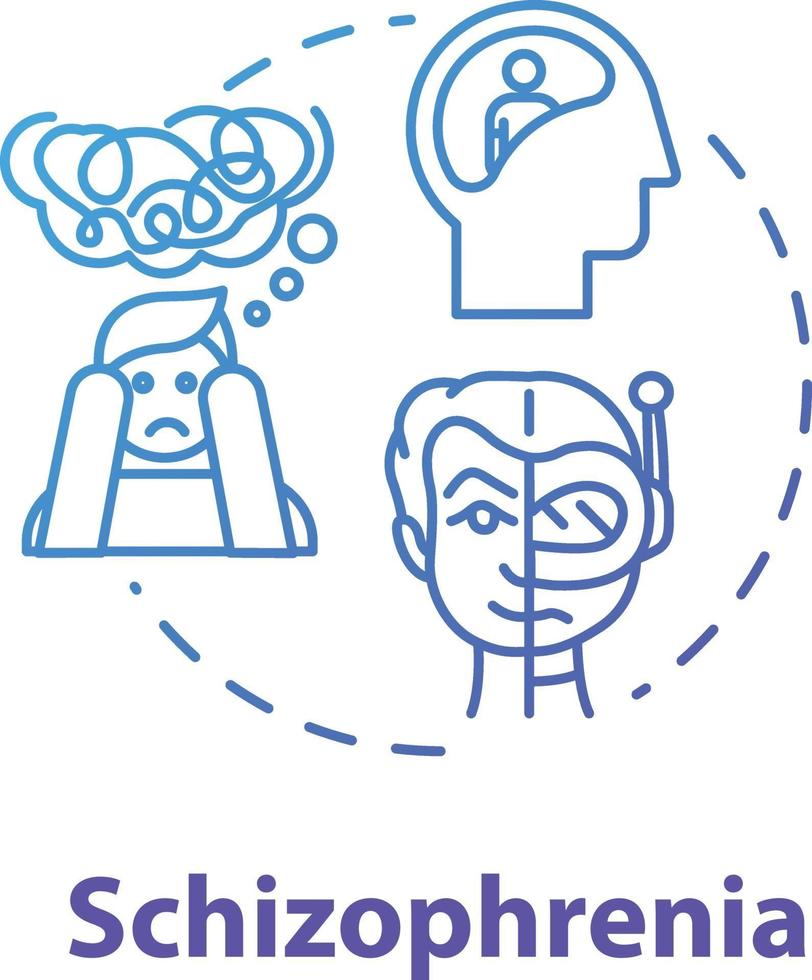 Schizophrenia concept icon vector