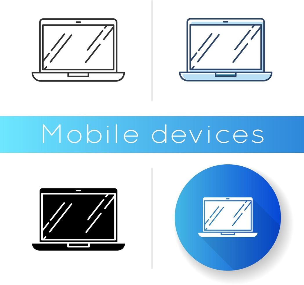 icono de computadora portátil abierta vector