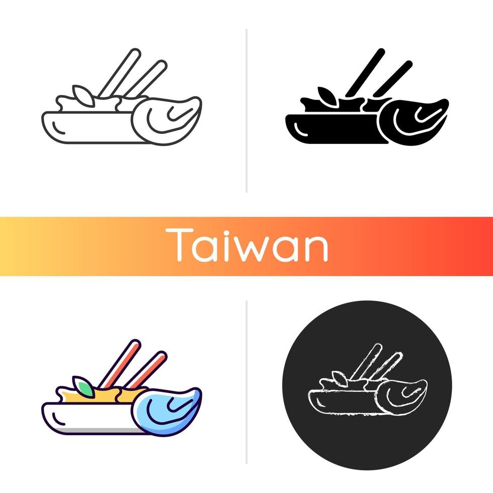 Oyster omelette icon vector