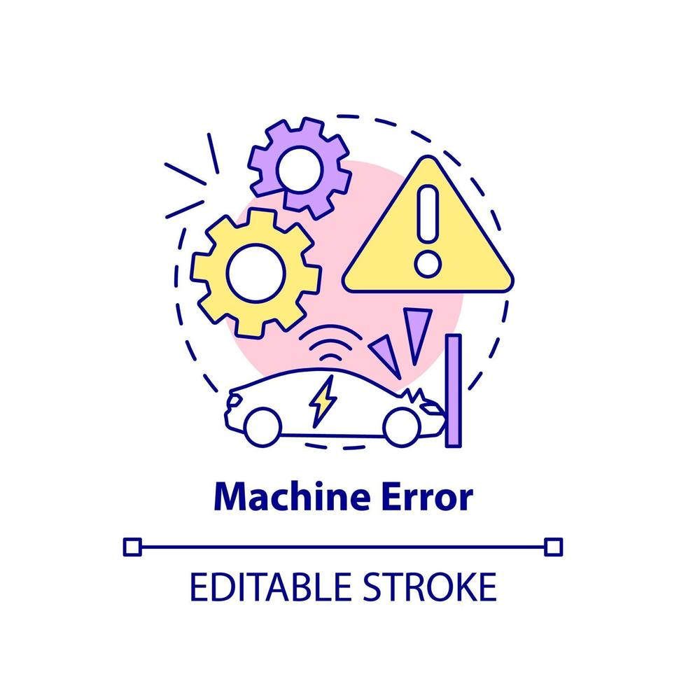 icono de concepto de error de máquina. vector