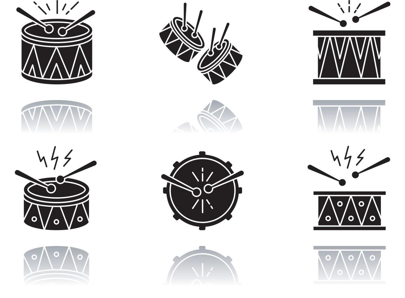 conjunto de iconos de glifo negro de sombra de música brasileña vector