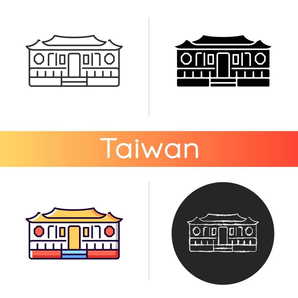 Longshan temple icon vector