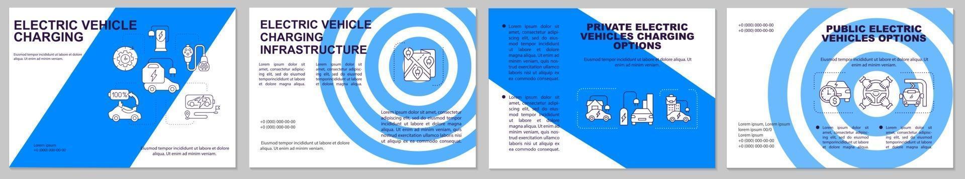 Public EV charging options brochure template. vector