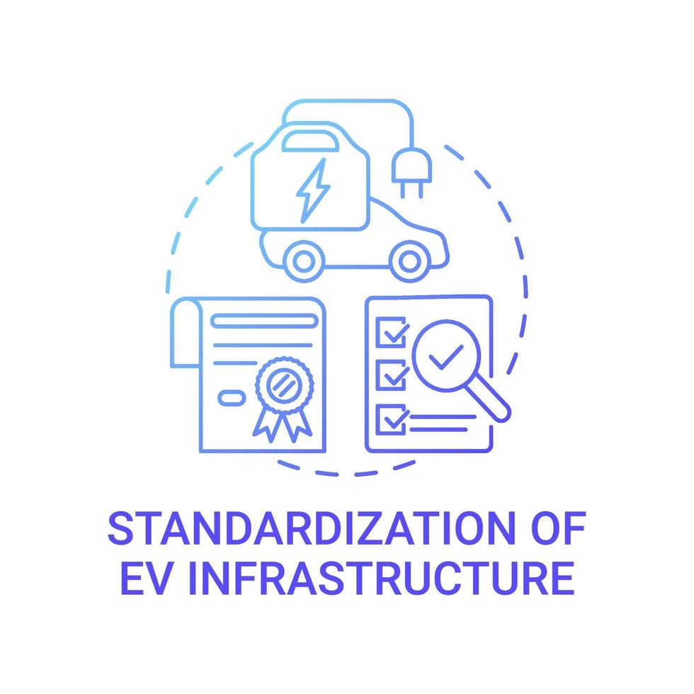 icono del concepto de infraestructura ev. vector