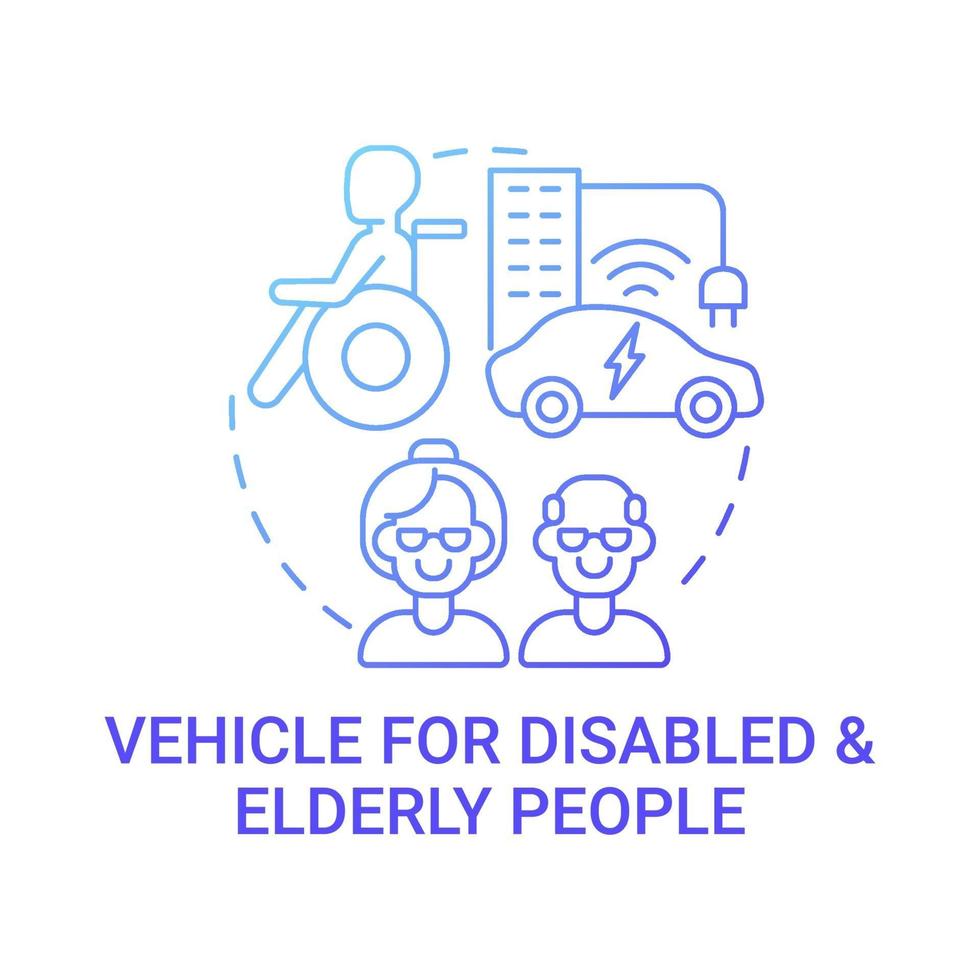 Disabled and old persons vehicle concept icon. vector