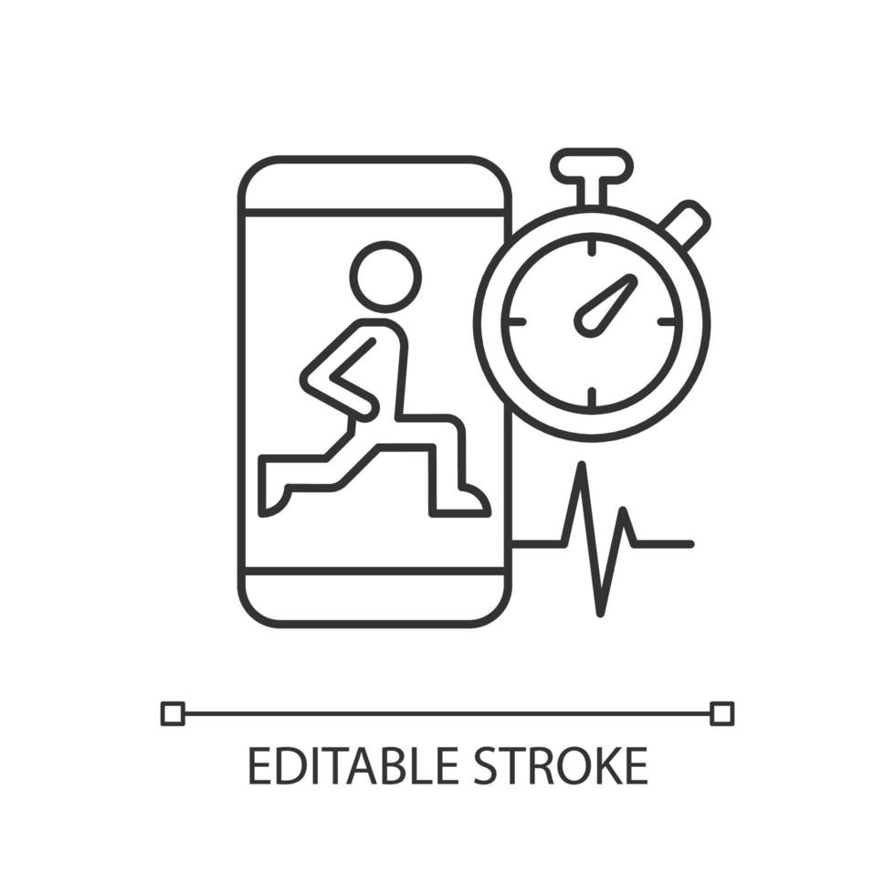 icono lineal de entrenamiento de alta intensidad e intervalos. vector