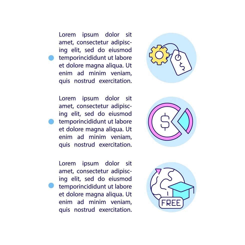 Paid and unpaid internship concept line icons with text vector