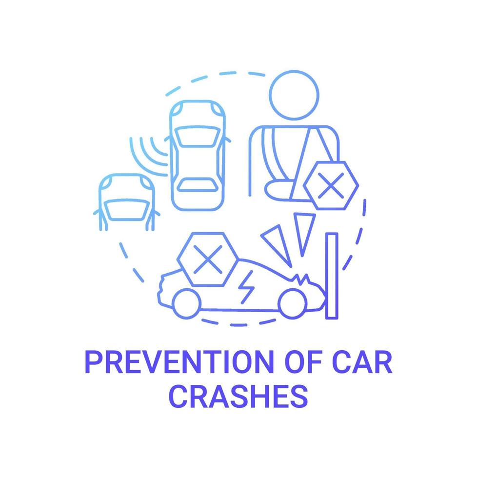 EV crashes prevention concept icon. vector