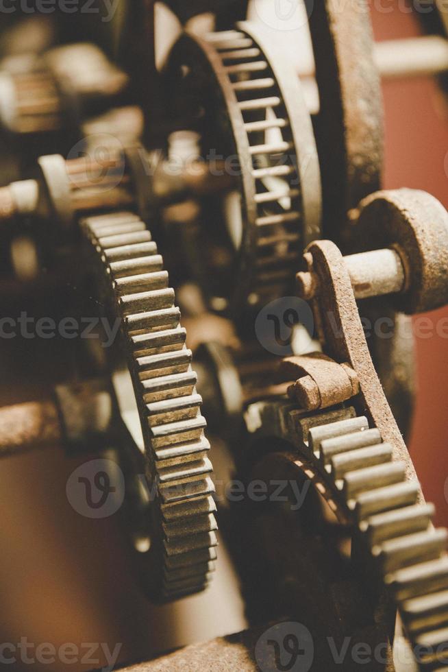 Metal gears of a clock photo
