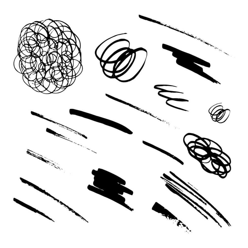 vector black set of grunge brushes