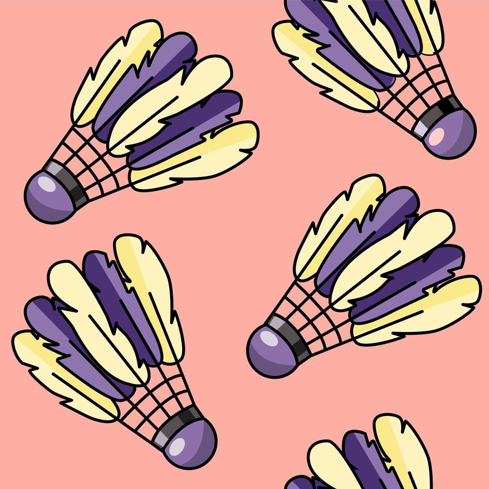 Seamless pattern with colourful shuttlecocks vector