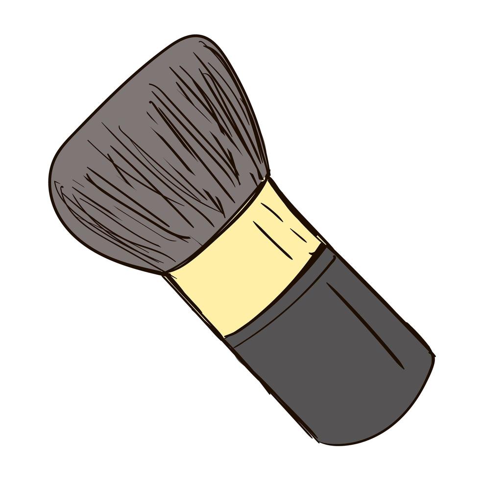 Hand-Drawn cosmetics brush. Doodle vector illustration. Make up