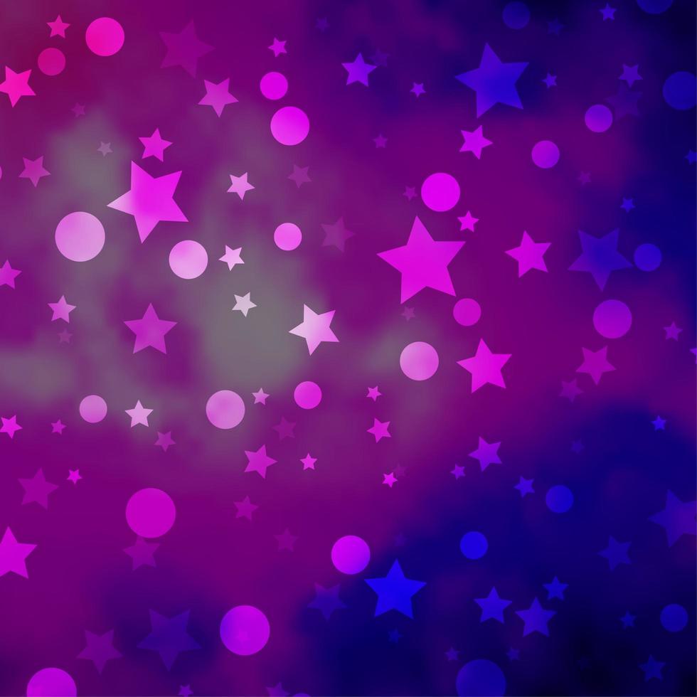 Light Purple, Pink vector template with circles, stars.