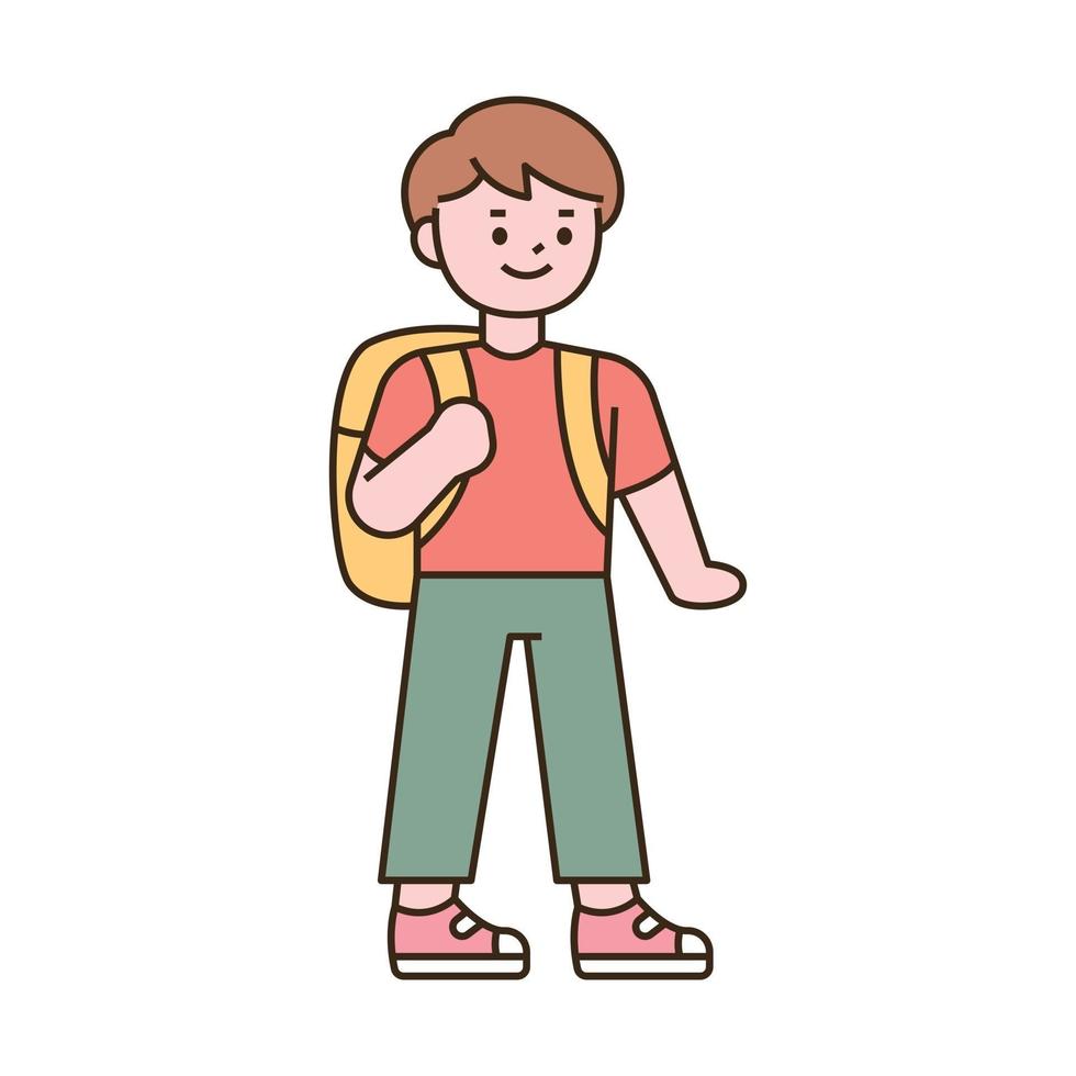 lindo personaje de estudiantes. vector