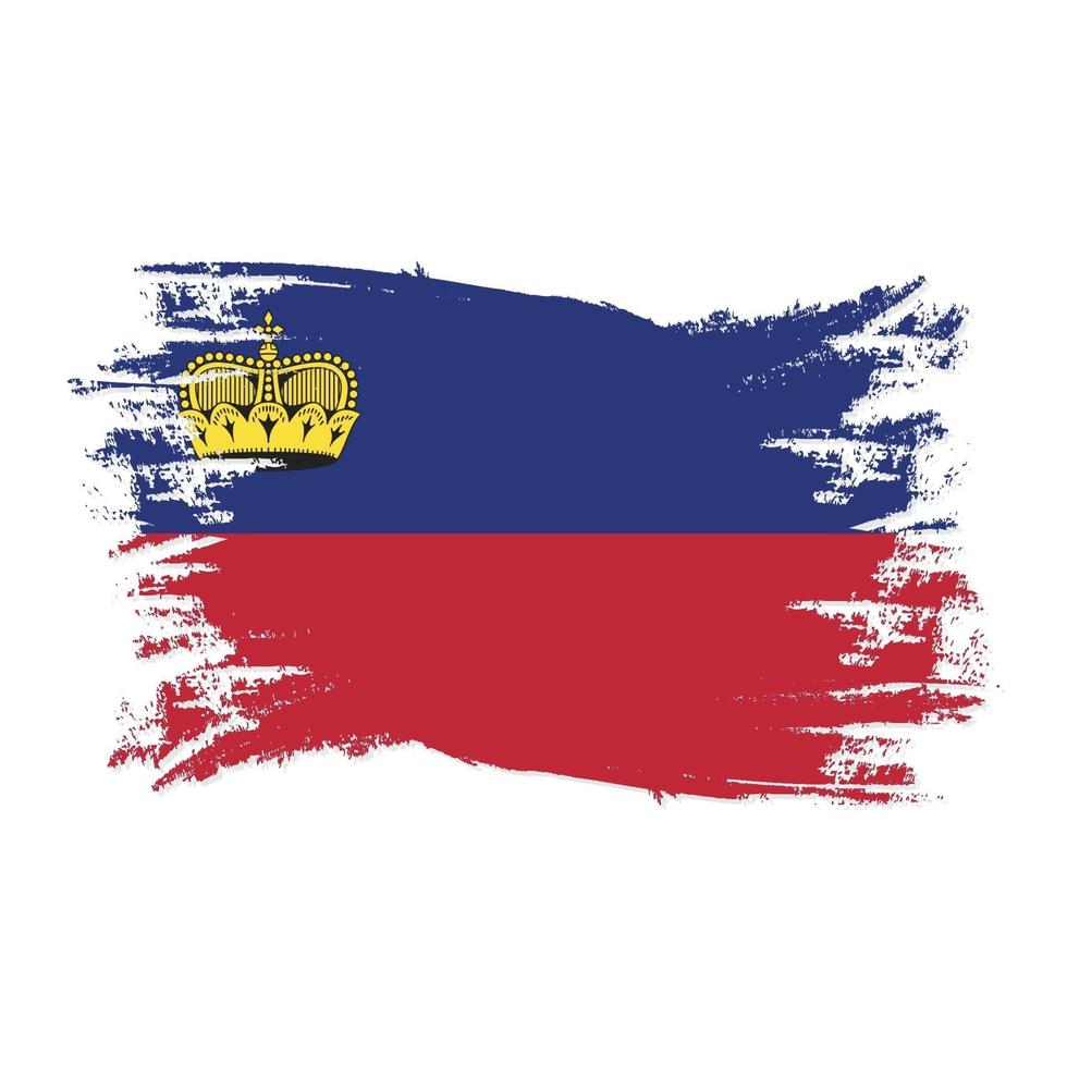 Liechtenstein Flag With Watercolor Brush style design vector