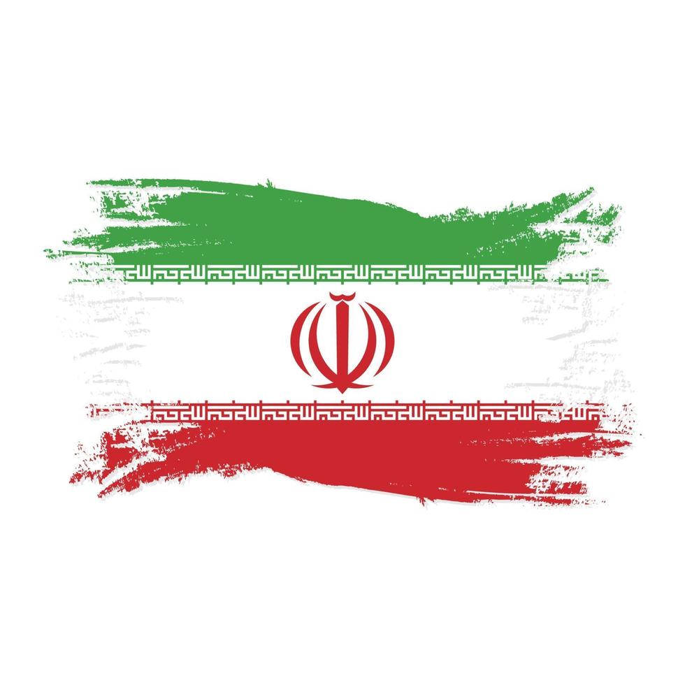 Bandera de Irán con ilustración de vector de diseño de estilo de pincel de acuarela