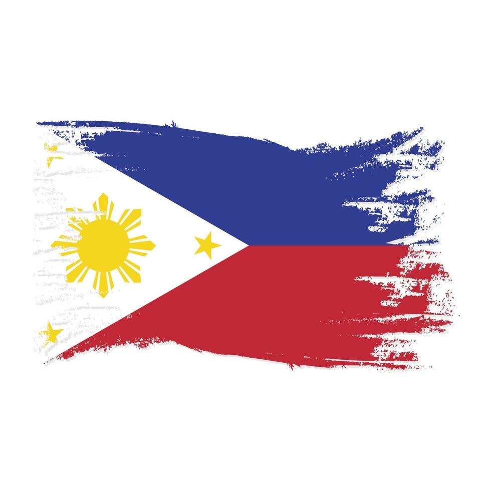 bandera de filipinas con vector de diseño de estilo de pincel de acuarela