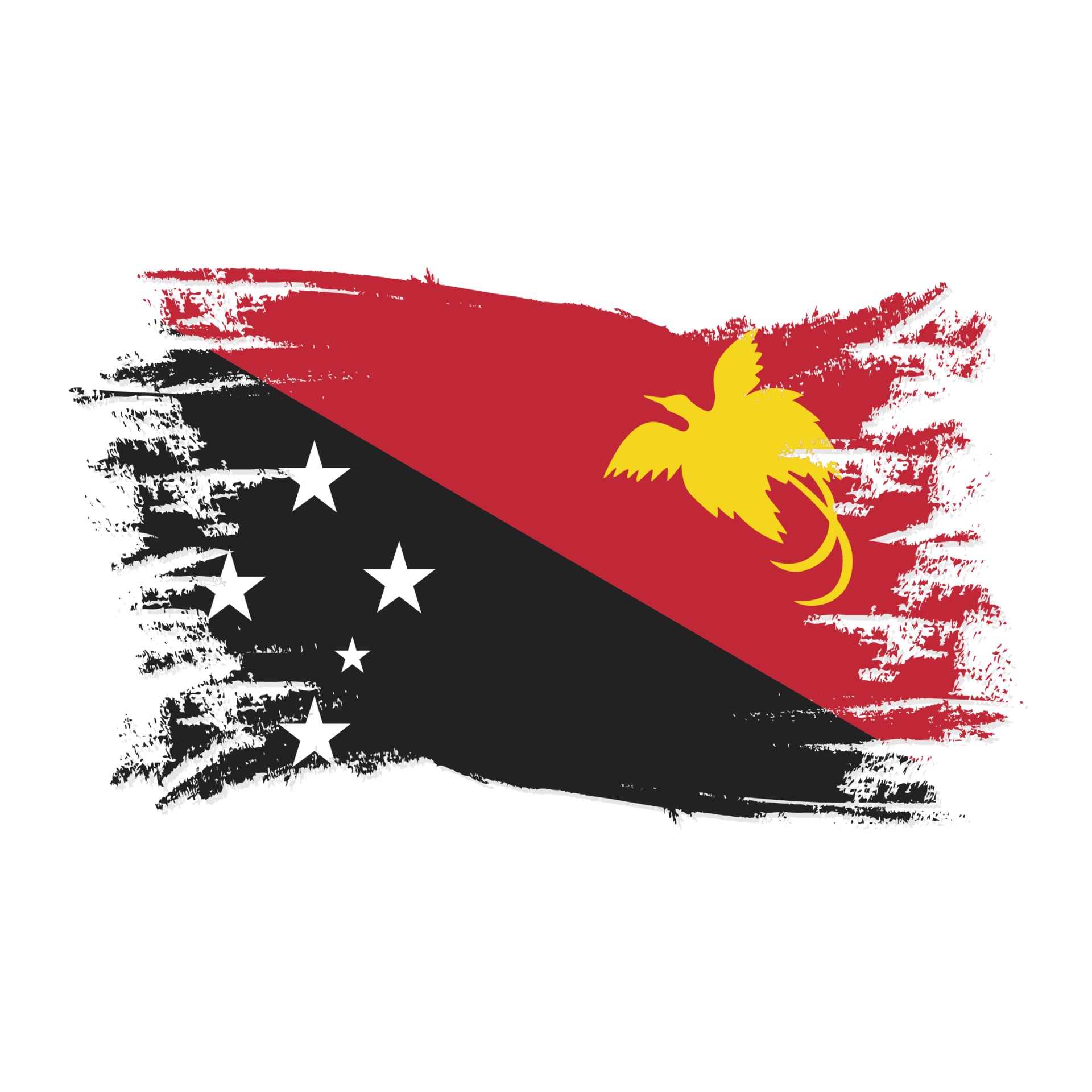 Papua Nugini Flag With Watercolor Brush style design vector 3074550 ...