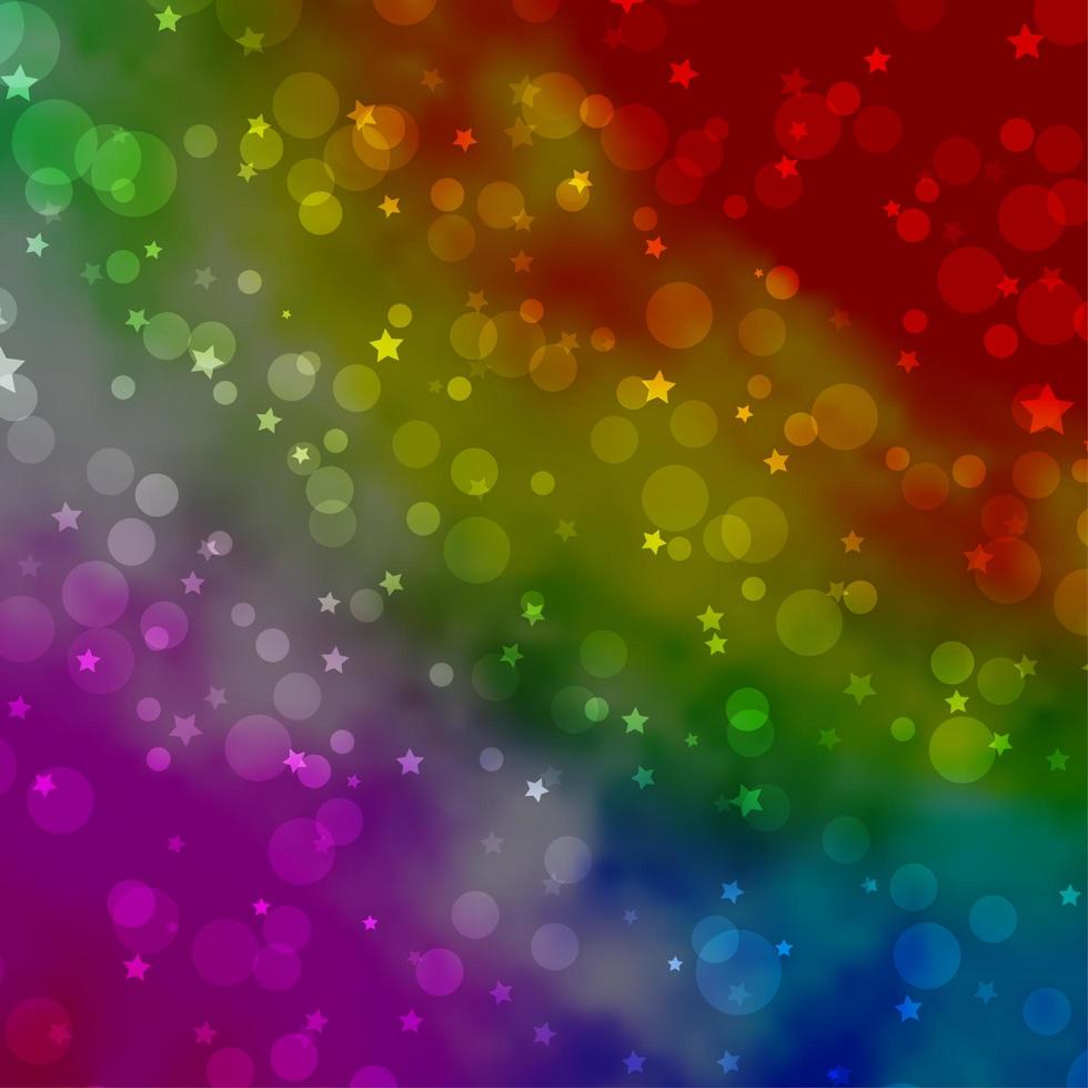 Light Multicolor vector pattern with circles, stars.