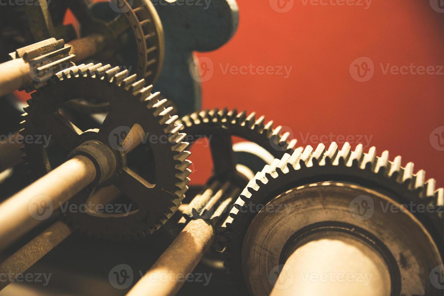 Old mechanical iron gears photo