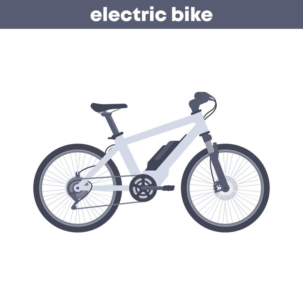 bicicleta eléctrica en blanco, ilustración vectorial vector