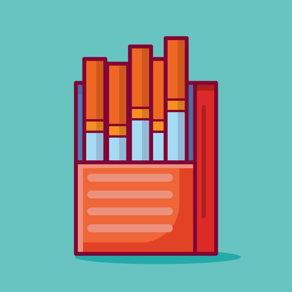 caja de cigarrillos aislado ilustración de dibujos animados en estilo plano vector