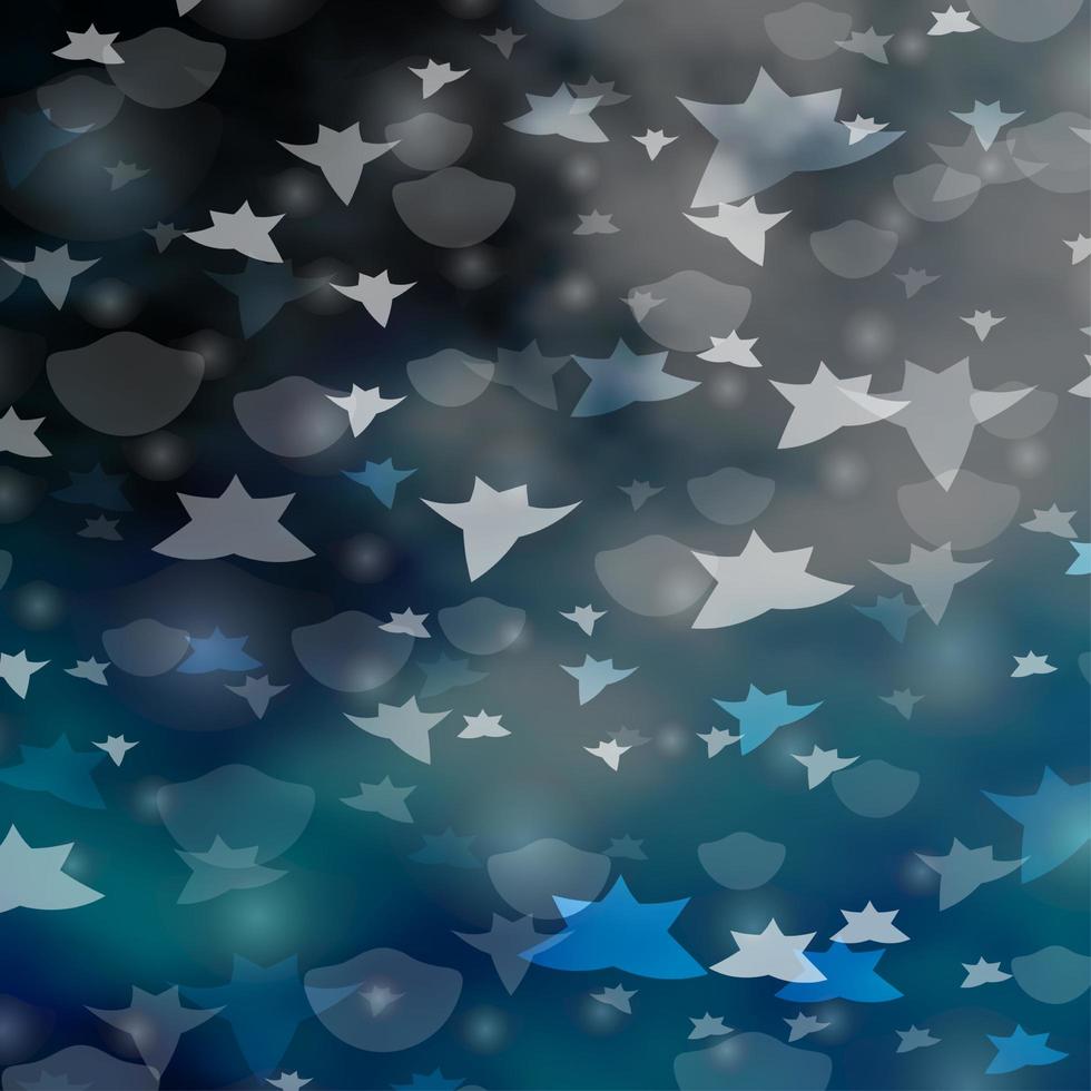 Light BLUE vector template with circles, stars.