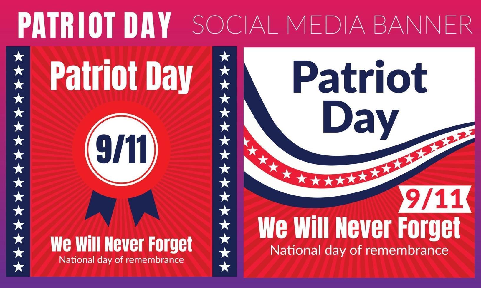 Patriot Day 9.11 Memorial illustration with USA flag, text 911 vector