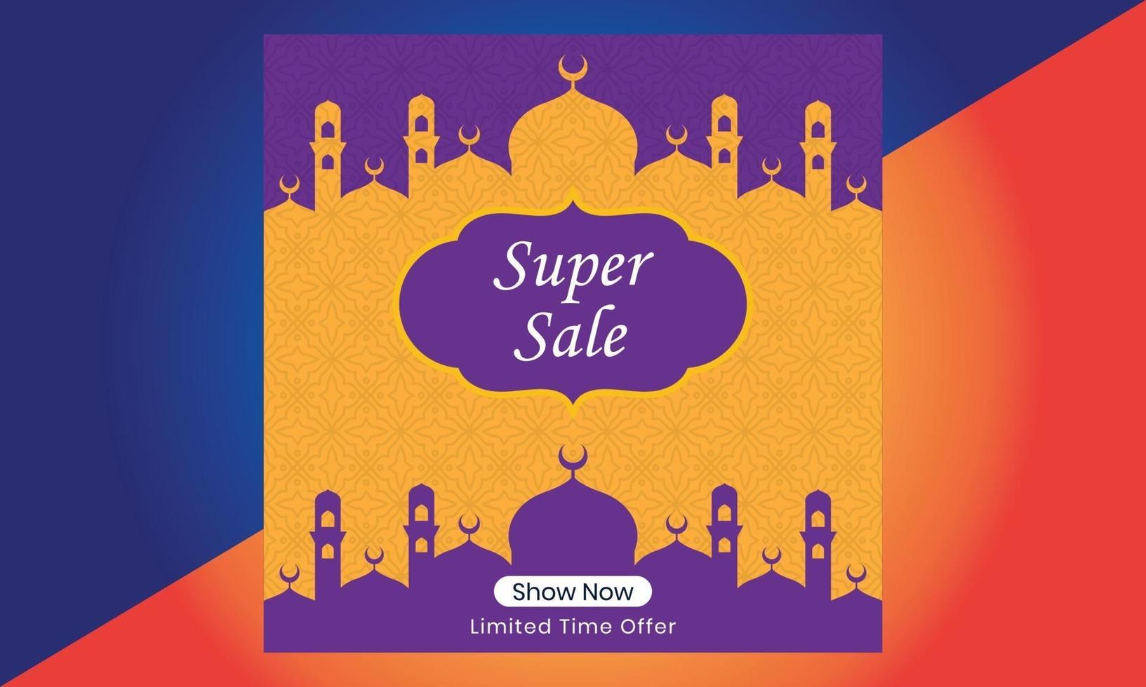 Ramadan sale social media banners, Eid Mubarak Sale, Banner vector