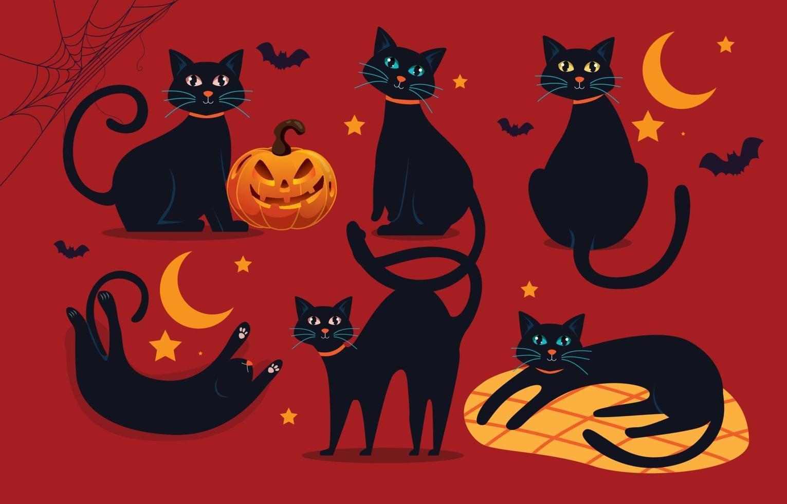 personaje de gato negro vector