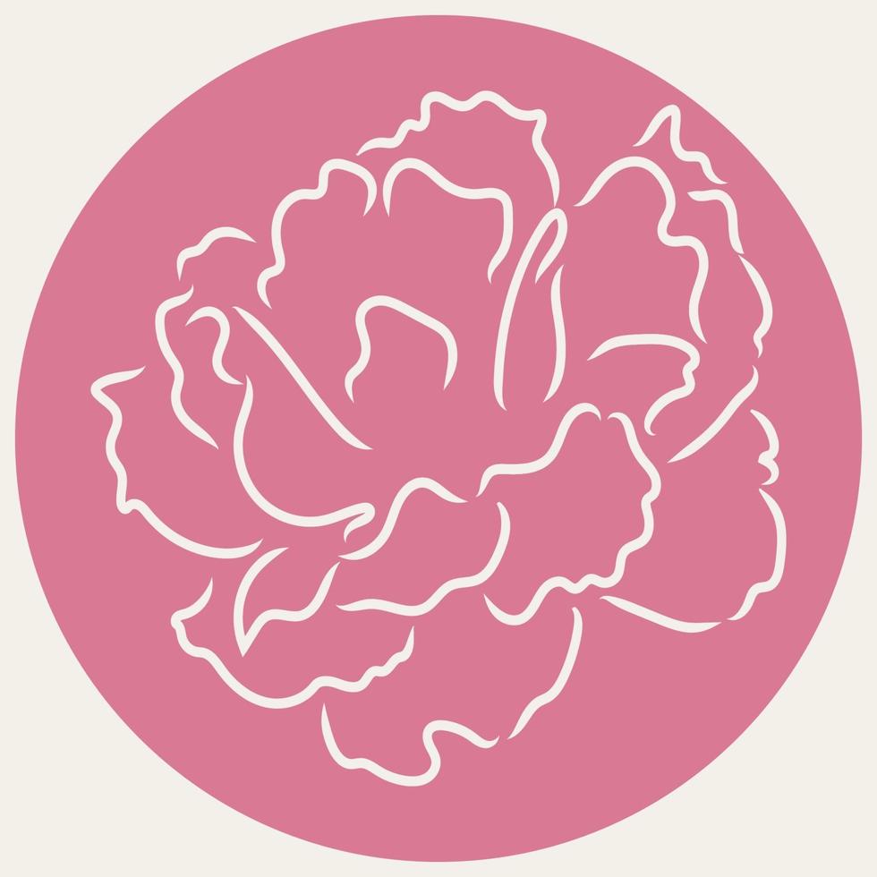 Ilustración floral de un icono de rosa vector