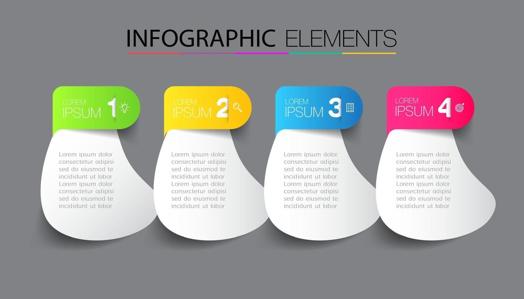 Plantilla de cuadro de texto de infografía moderna, banner de infografía vector