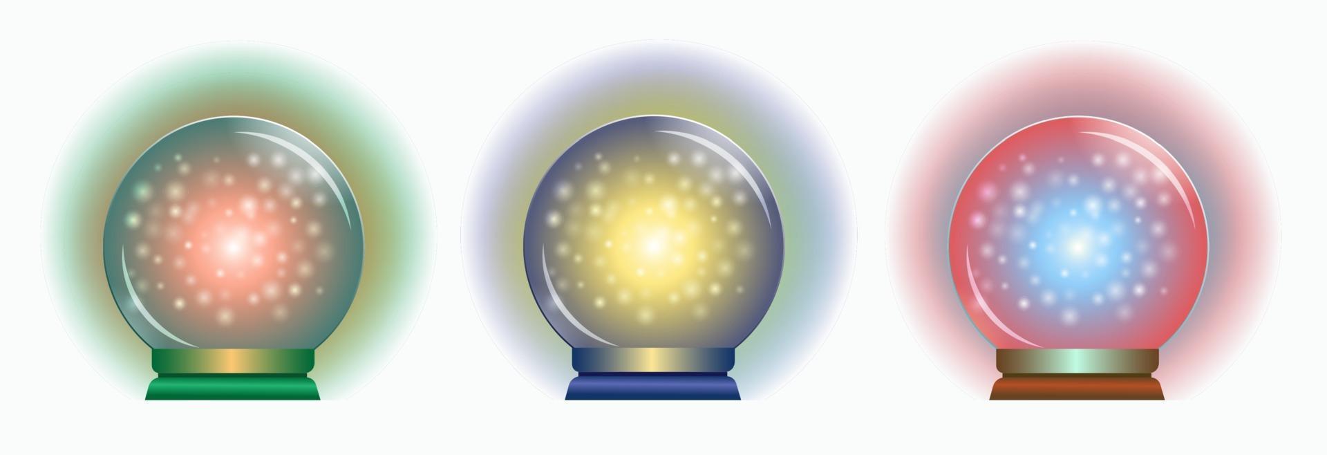 Set of magical colorful spheres for prediction. Crystal balls vector