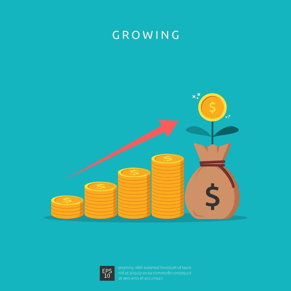 Business growth illustration for smart investment concept. vector