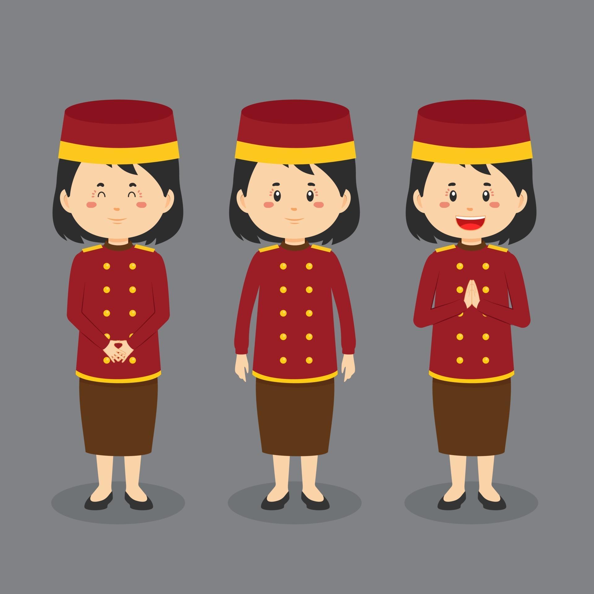 Bellgirl Character with Various Expression 3076493 Vector Art at Vecteezy