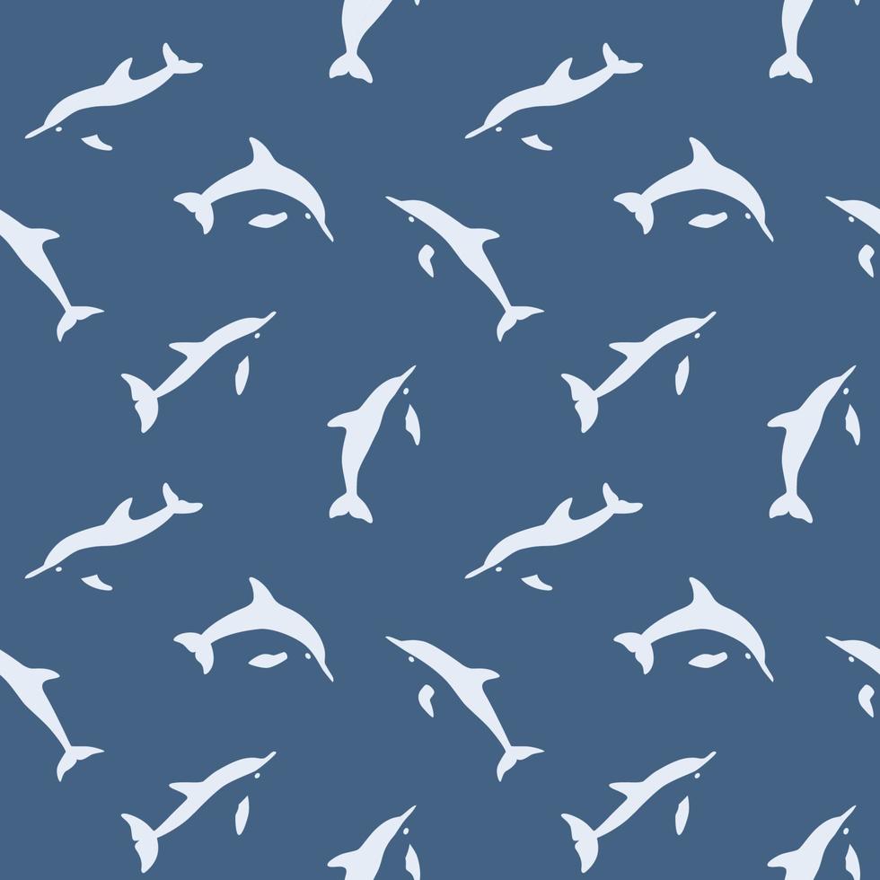 Dolphin seamless pattern. Vector illustration