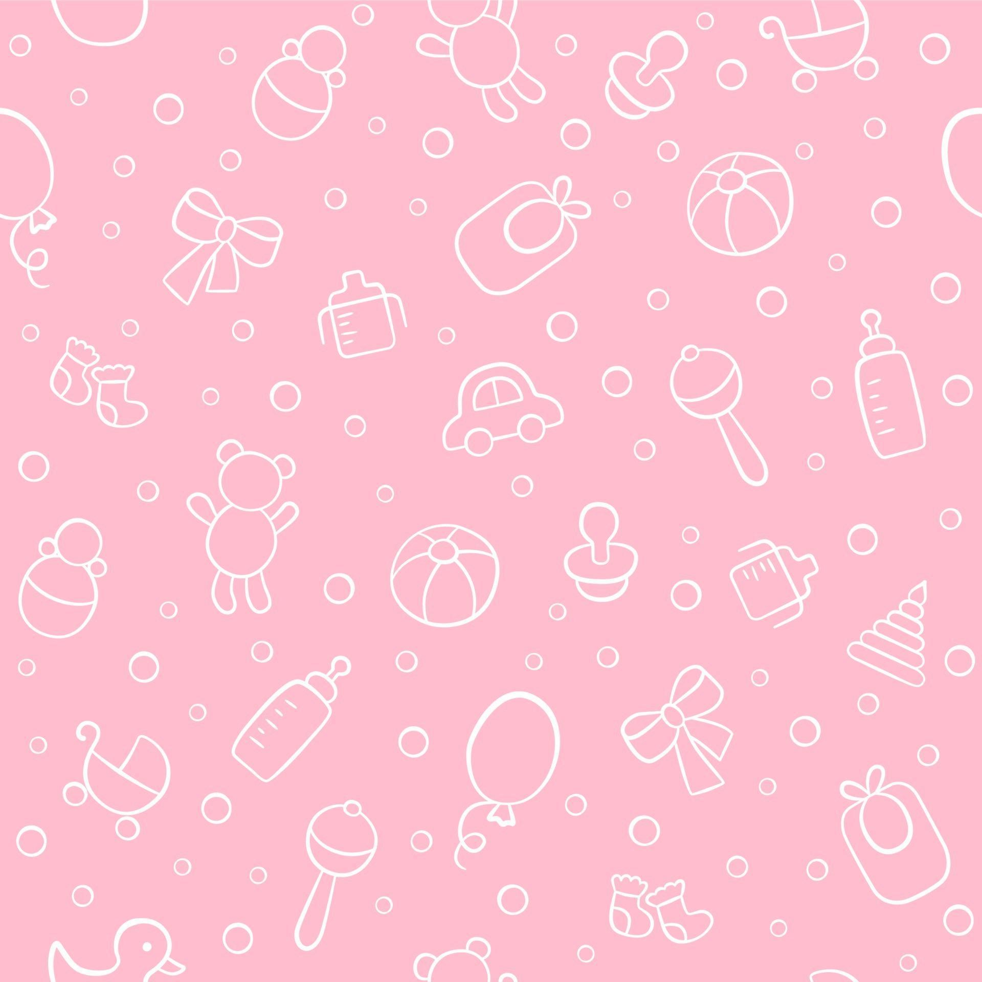 Baby cute seamless pattern. Pink girl texture. Kid background 3076509