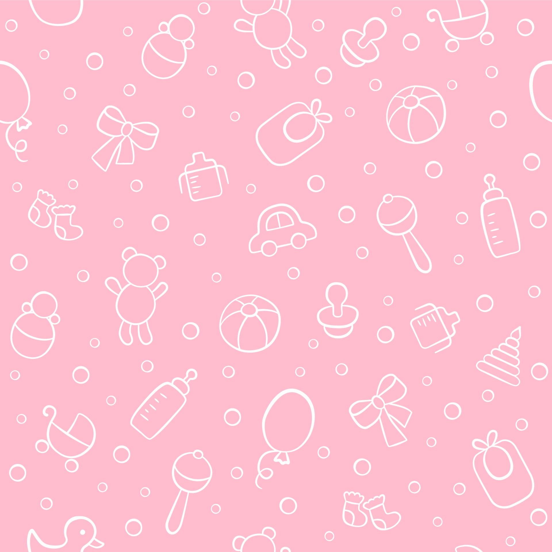 Vetor de Baby girls seamless pattern background. baby background