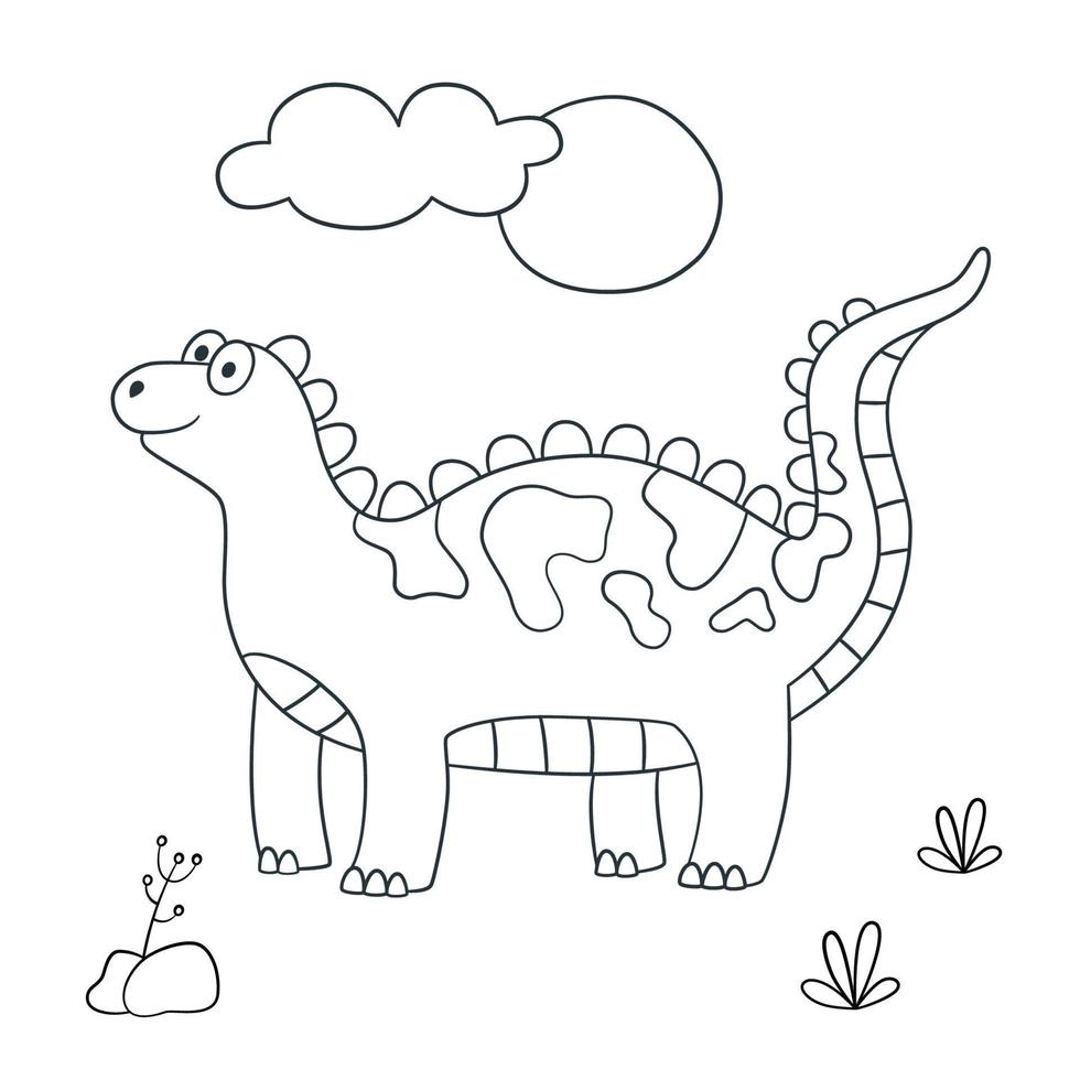 Cute dinosaur. Dino. Vector illustration in doodle and cartoon style