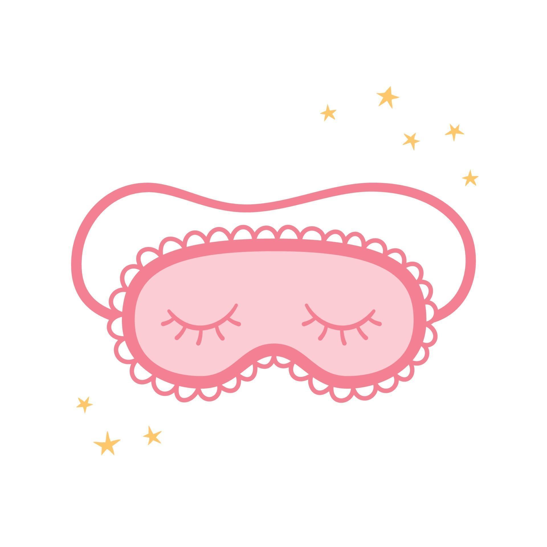 Pink Sleep mask for eyes among the stars. Night accessory to sleep