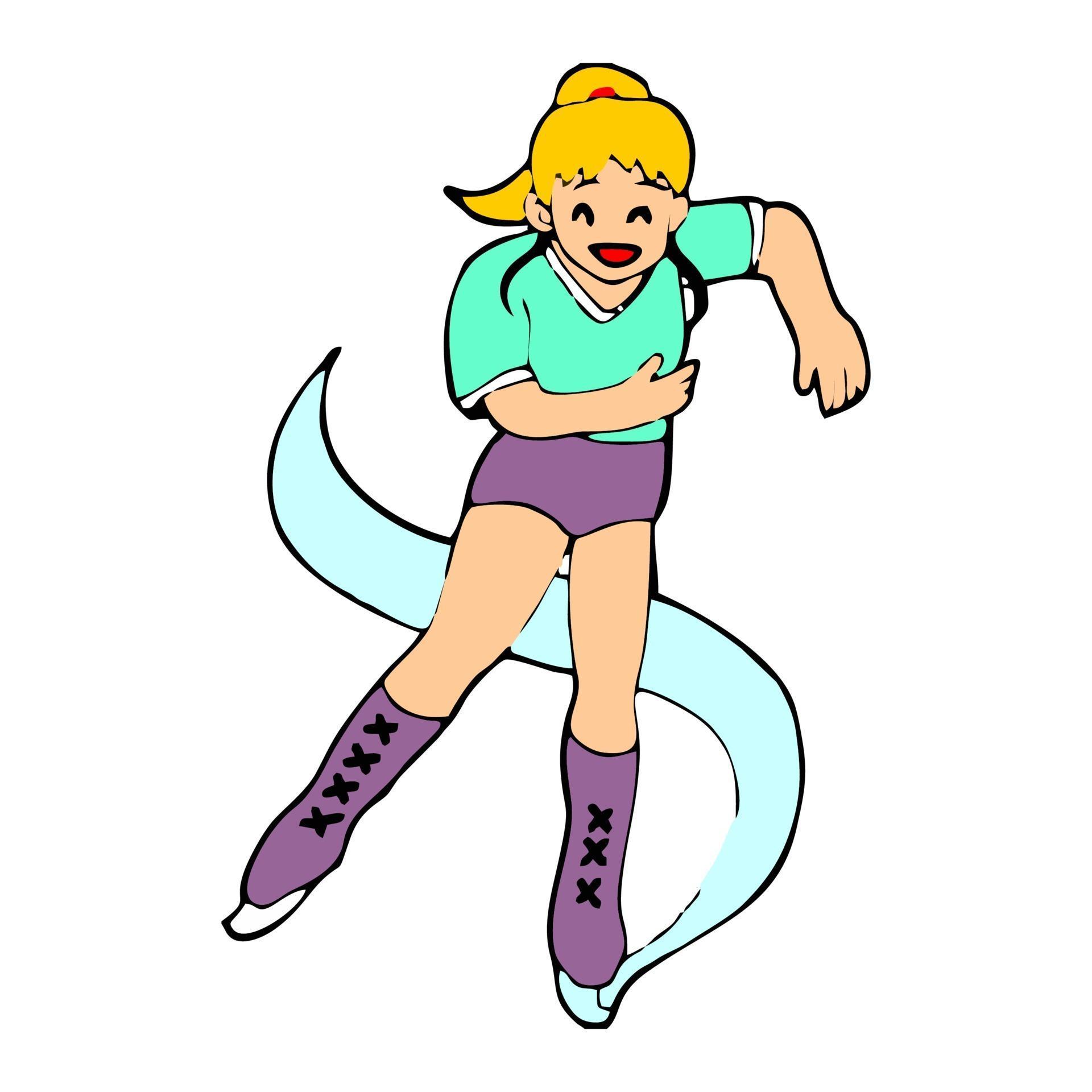 cartoon illustration of girls doing ice skating 3076632 Vector Art at