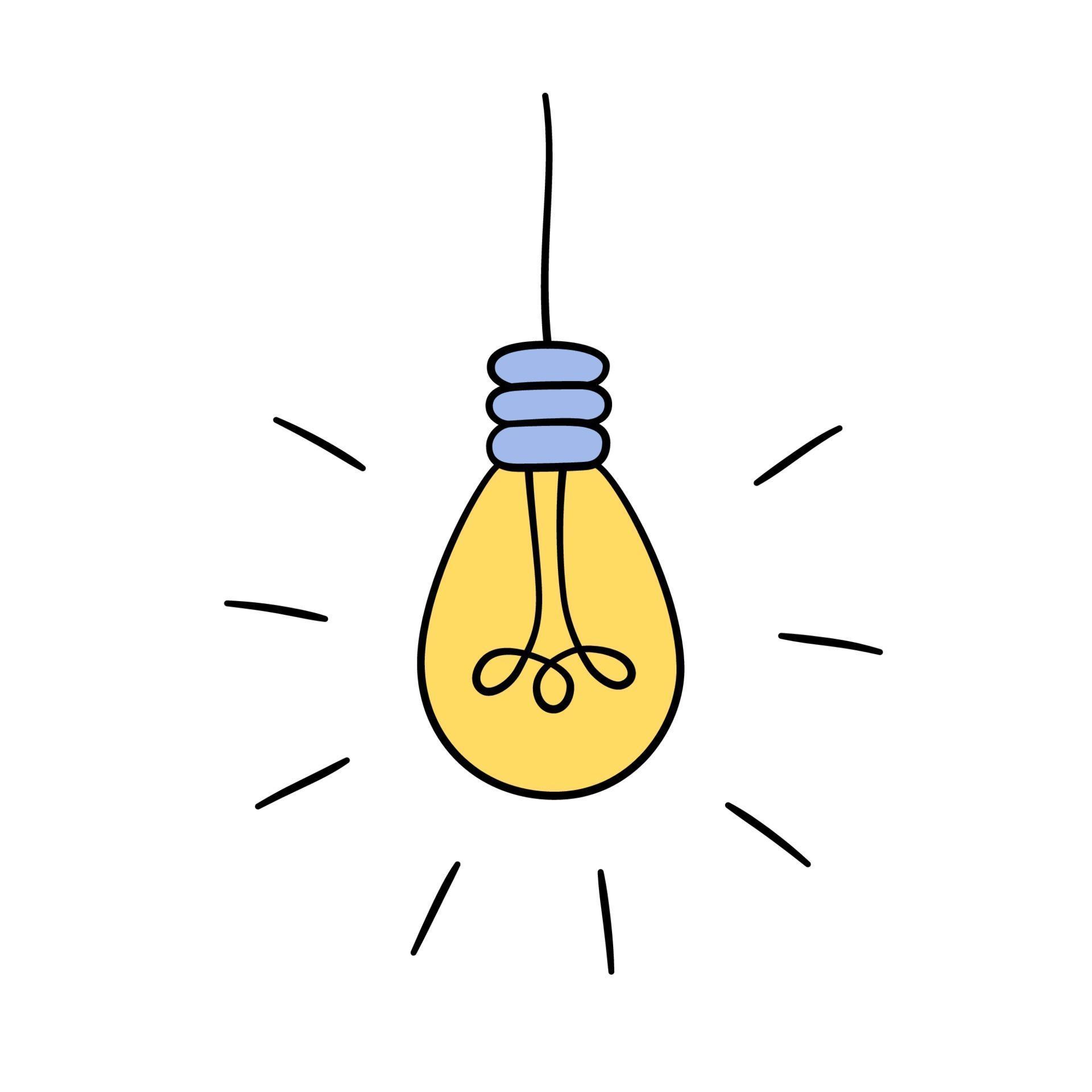Hand drawn vector Light Bulbs. Loft lamps in doodle style. 3076770