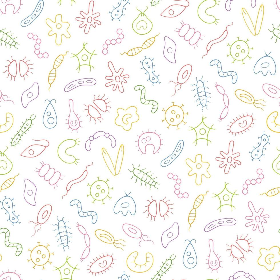 Germs, virus, bacterias and pathogen icons vector