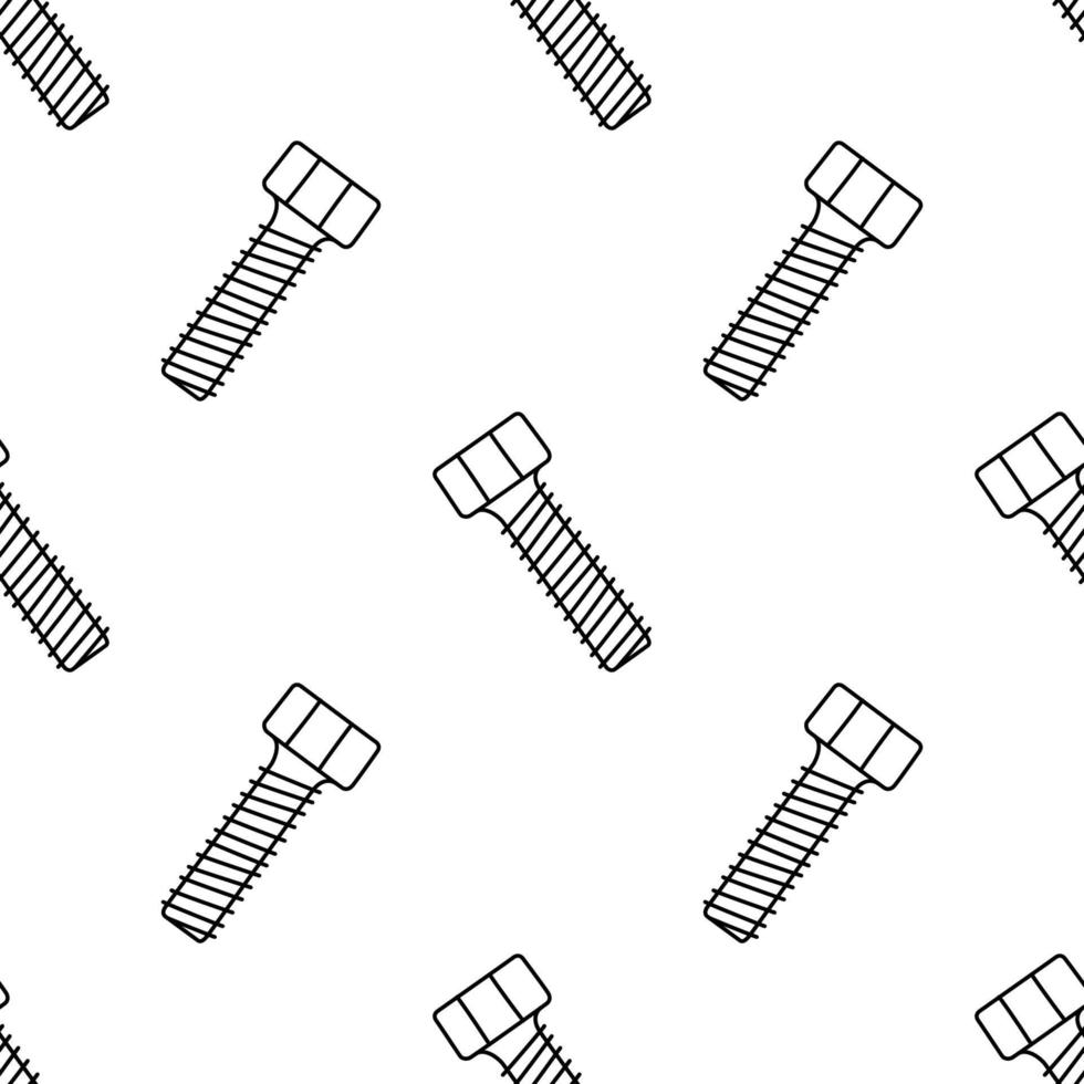 Seamless pattern with doodle screws. Texture with bolts vector