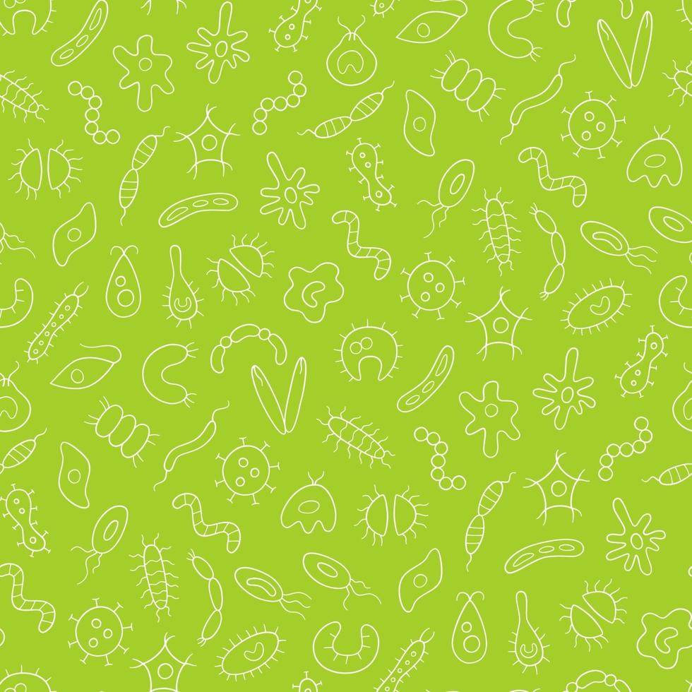 Germs, virus, bacterias and pathogen Seamless vector pattern