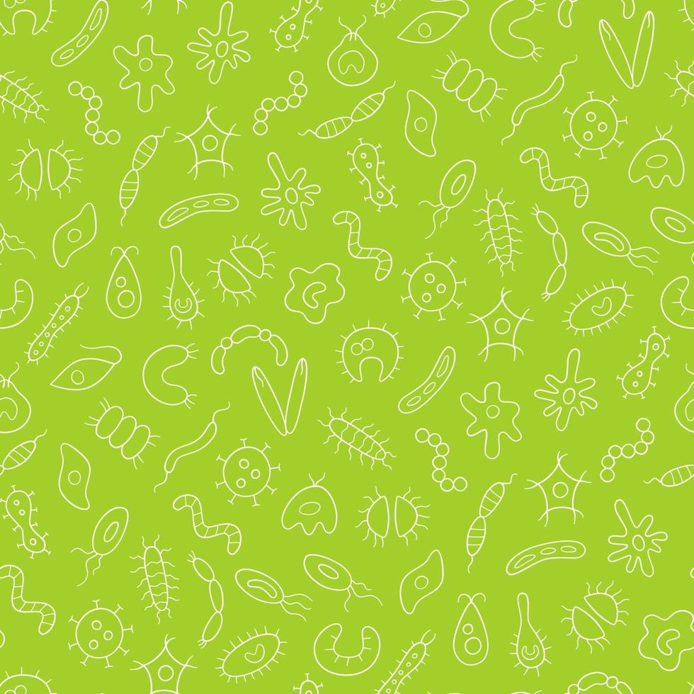 Germs, virus, bacterias and pathogen Seamless vector pattern