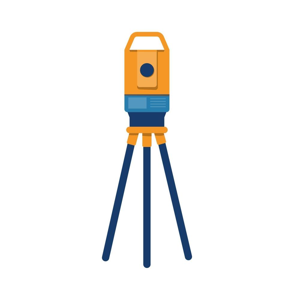 Theodolite. Surveying instrument. Geodesy. vector